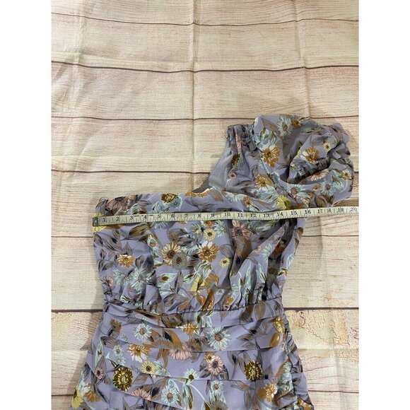 ASTR The Label Women's Lavender Floral One Shoulder Mini Dress - Small - Picture 8 of 14